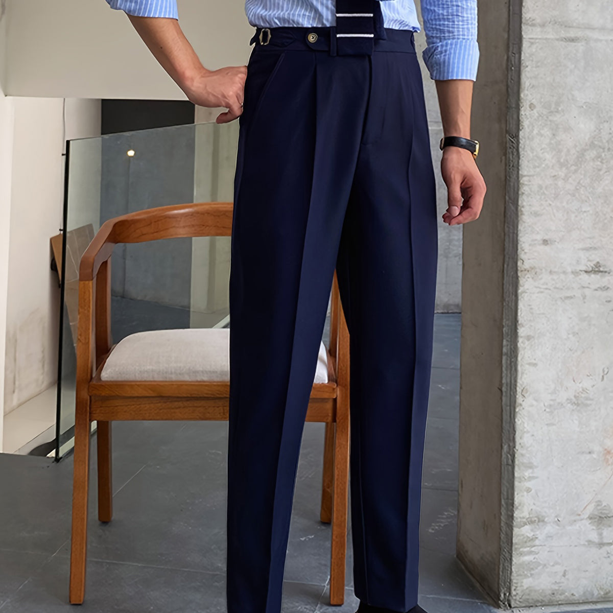 High Waist Mens Corduroy Pants Dress Trousers And Slacks For Men, Blue / M High Waist Mens Corduroy Pants Dress Trousers And Slacks For Men, Blue / M